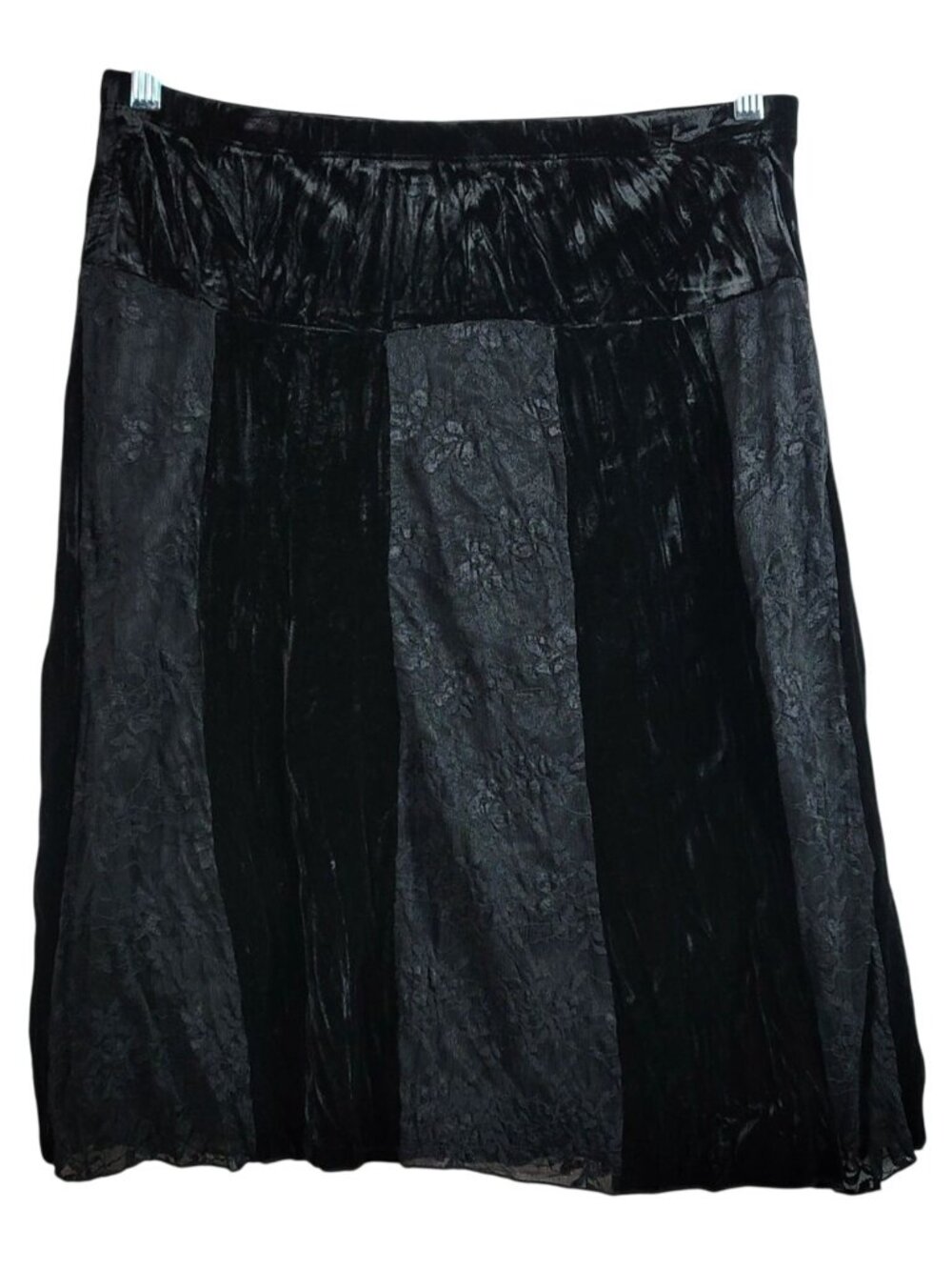 Studio Y Velvet Lace Skirt Black XS Y2K Boho Whimsy Fairy Grunge Witchy USA VTG